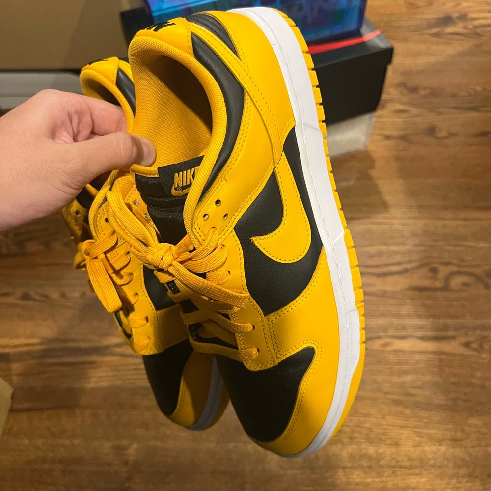Golden rod Nike dunks.  Size 12 no box